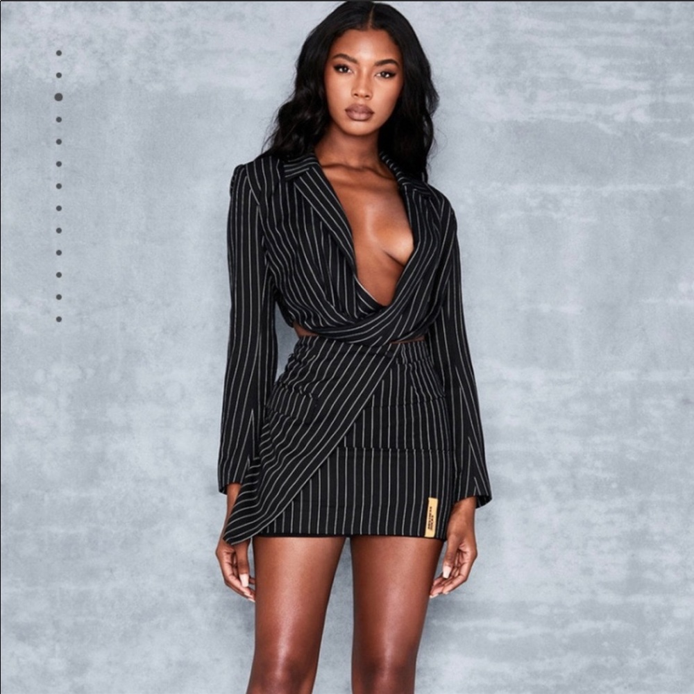 Mistress rocks blazer and skirt set!